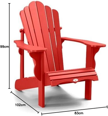 Садовий стілець Les Trsors d'rable Adirondack, Канадський, Червоний