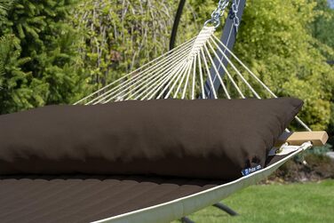 Відкритий панамський гамак Potenza з алюмінієвим каркасом на 2 особи I Stick Hammock XXL 210x140, 200kg I Рама гамака 200 кг Атмосферостійка (коричневий, основна рама графіт) Коричнева основна рама Графіт