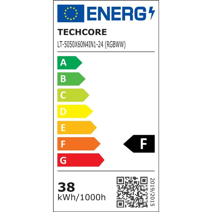 Світлодіодна стрічка TechCore 5M PREMIUM 24V 4in1 RGBWW RGBW 5050 SMD RGB зі стрічкою теплого білого світла 600 світлодіодів 60 світлодіодів/M керування сенсорне 24 В 12,5 А 300 ВТ Блок живлення УЛЬТРАТОНКИЙ ТРАНСФОРМЕР