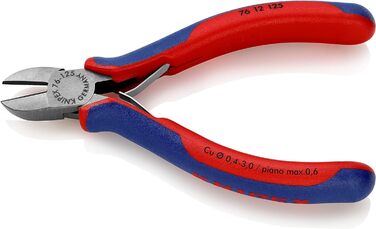 Діагональні кусачки Knipex для електриків чорні атраментовані, з багатокомпонентними ручками 125 мм 76 12 125