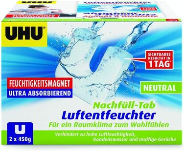 Мішок для заправки осушувача UHU 2 шт. 450 г в комплекті запобігає появі вологи та затхлих запахів