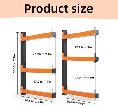 Настінний дерев'яний органайзер і сховище для дерева, дерев'яна полиця з 3-рівневим настінним кріпленням Дерев'яна стійка для зберігання 2 шт. и Полиця для дров Полиця для дров для внутрішнього та зовнішнього використання