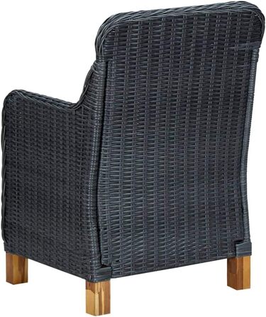 Садові стільці з подушками 2 шт. Poly Rattan Dark Grey