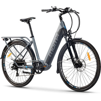 Електричний міський велосипед moma bikes EBIKE28 PRO, алюміній, 7 передач Shimano та гідравлічні дискові гальма, вбудований літій-іонний акумулятор 48V 13Ah