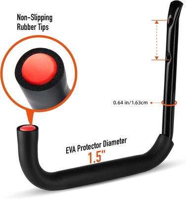 Гачки, 6 шт. настінна вішалка для інструментів для зберігання в гаражі з величезною рукою 9,8 дюйма, важка вішалка для інструментів, для садових інструментів, драбин, велосипедів, громіздких предметів - 25x23 см 6 шт. - 9,8 дюймів (25 x 23 см)