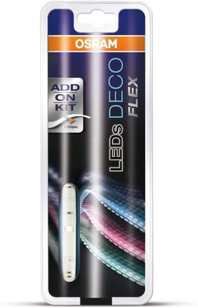 Гнучкі світлодіодні стрічки OSRAM Deco Flex AddOn Set / самоклеючі / з регулюванням яскравості / для кольорових і білих світлових акцентів / RGB управління кольором / 2 подовжувальні світлодіодні стрічки, в т.ч. роз'єми Розширення