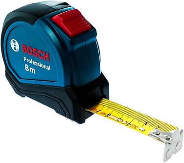 Рулетка Bosch Professional 8 м Autlock (управління однією рукою, затискач на ремені, магнітний гачок, 2 кнопки зупинки, нейлонова сталева стрічка 27 мм) 8 м