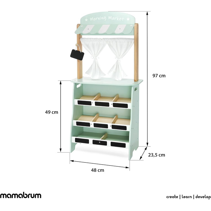 Магазин мамабрум, ринкова ятка, продуктова крамниця, ігровий набір, ринкова ятка, велика дерев'яна крамниця, торговельна ятка та 2-в-1 театр з вагами, платіжний термінал, овочі та фрукти