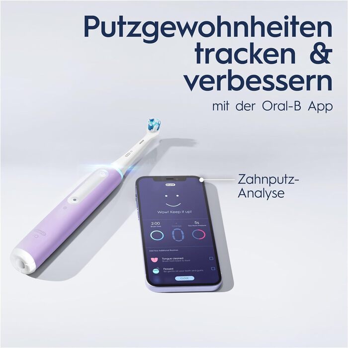 Електрична зубна щітка Oral-B iO Series 4, 4 режими чищення для догляду за зубами, дорожній кейс, подарунок на День святого Валентина для нього/неї, лаванда, TESTSIEGER Stiftung Warentest (12/2023)