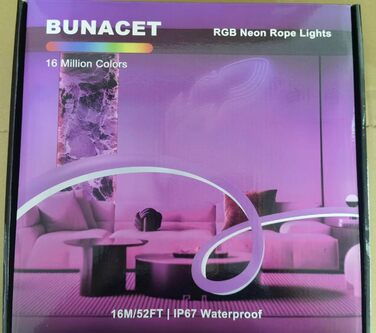 Неонова світлодіодна стрічка BUNACET Неонова світлодіодна стрічка 24 В, водонепроникна неонова стрічка IP65 864 світлодіоди, гнучка світлодіодна стрічка своїми руками з пультом дистанційного керування та джерелом живлення, силіконова світлова стрічка для 