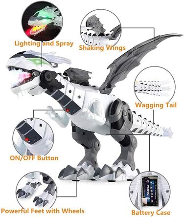 Туман спрей робот дракон іграшка дитина прогулянка динозавр вогонь дихання вода спрей зі світлом і звуками