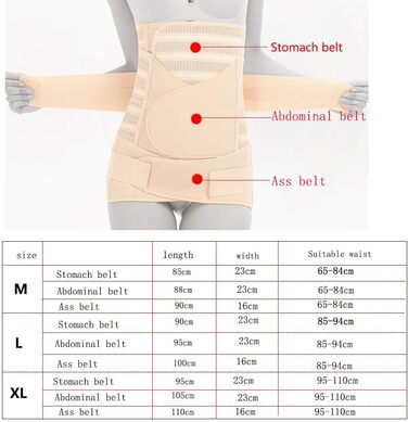 Пов&39язка на живіт після народження Високоеластичний жіночий 3 в 1 Пов&39язка на живіт Пов&39язка на живіт для вагітних Абдомінальний пояс Післяпологова підтримка Сітка Хороша прохідність Післяпологова підтримка Apricot M