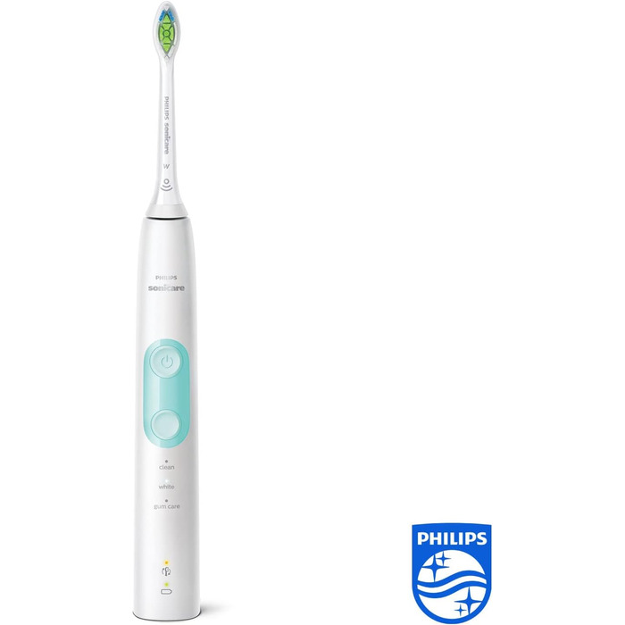 Електрична зубна щітка Philips Sonicare ProtectiveClean 5100 HX6857/28 звукова зубна щітка з 3 програмами чищення, контролем тиску, таймером і дорожнім футляром білий