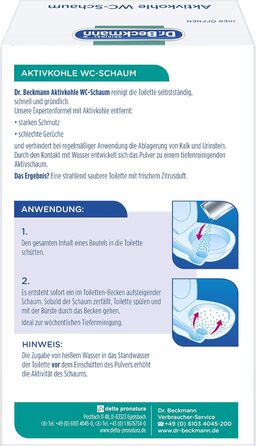 Туалетна піна Dr. Beckmann з активованим вугіллям, самоактивуюча піна 18 шт. 100 г 6 упаковок