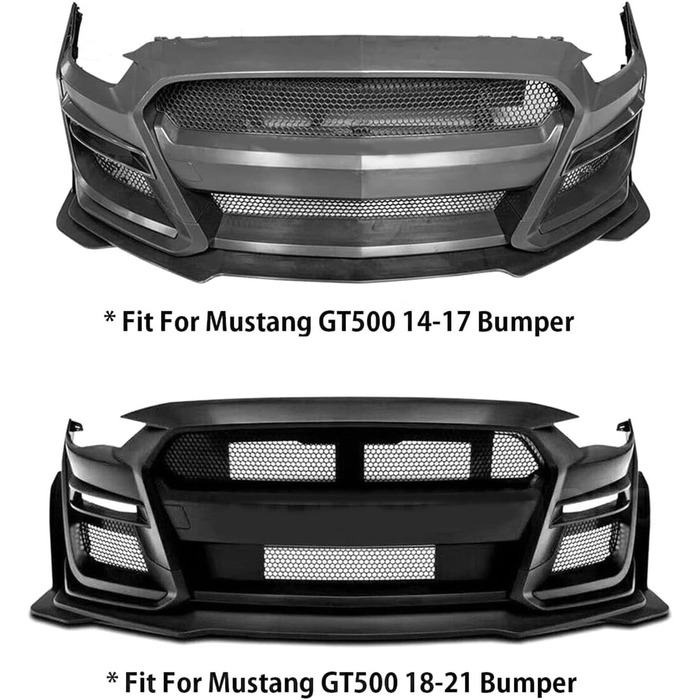 Пара заміна кутового спойлера переднього бампера для Mustang GT500 2014-2021, запобігає зіткненню на передній бічний кут, чорний, 1