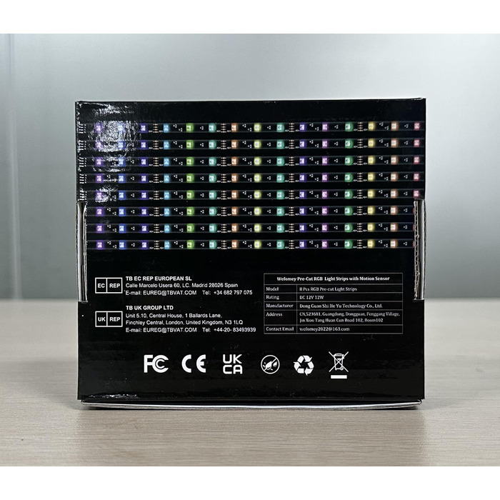 Кухонний світлодіод під освітленням шафи, 8X50CM RGB Комплект світлодіодного освітлення під шафою з детектором руху, світлодіодна стрічка 12 В своїми руками з пультом дистанційного керування, адаптером, музичною синхронізацією, для вітрини, телевізора, по