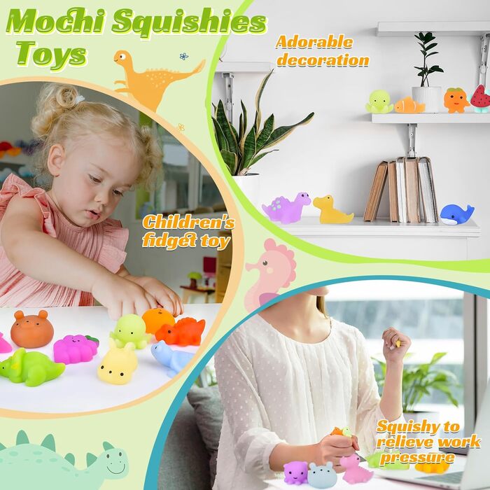 Набір 100 шт. Міні Мочі Squishy, Squishy Mochi, непосида іграшка Мочі для хлопчиків і дівчаток Великодня іграшка (випадковий стиль і колір) 100 шт. Нормальне стиснення