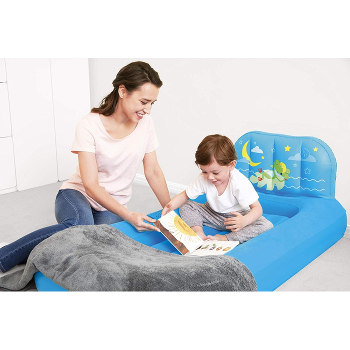 Дитяче ліжко Bestway Fisher Price, Dream Light, 132 x 76 x 46 см, зі світлодіодним проектором, синій