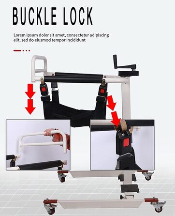 Сталеве транспортне крісло для перенесення інвалідних візків легке перенесення та допомога в пересуванні, підйомник для пацієнтів додому, підйомник сидіння для нічних туалетів, м'який підйомник для літніх пацієнтів з обмеженими можливостями