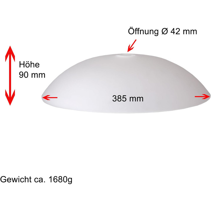 Лампове скло змінне скло підвісний скляний абажур Ø 385мм сатиновий круглий світильник скло скло E27 скляний абажур матовий