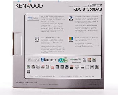 Автомобільний стереороз'єм Kenwood KDC-BT560DAB для пульта дистанційного керування на кермі, гучний зв'язок Bluetooth