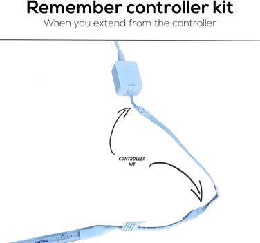 Сантиметровий подовжувач для освітлення Philips Hue Lightstrip V4 - Світлодіодна стрічка Світлодіодна стрічка Світлодіодне освітлення - подовжувач Кабель подовжувача Живлення - білий (5 шт. ) (Y-подібний розгалужувач (2 шт. )), 15-