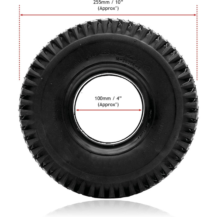 Шини SPARES2GO 3.00-4 Пневматичний електросамокат профіль 300x4 3.00x4 260x85 10.2 см обід