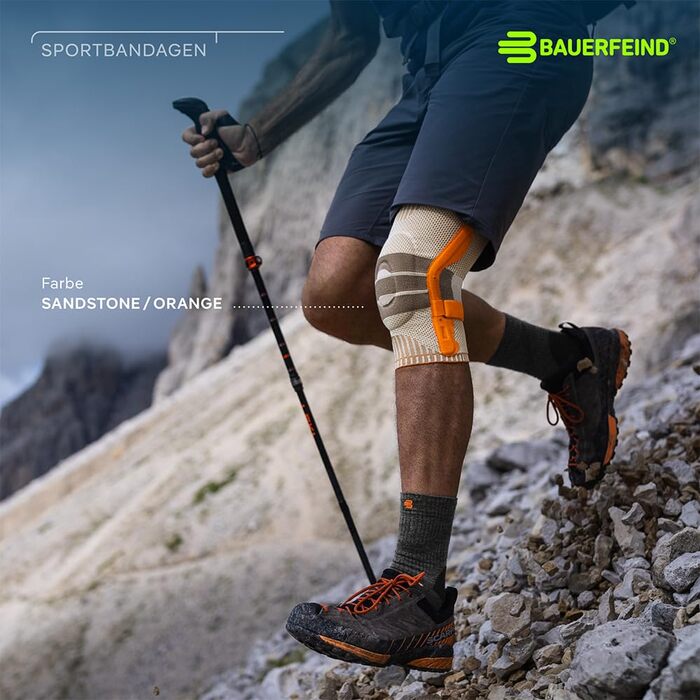 Наколінник BAUERFEIND для туризму Outdoor Knee Support, 1 унісекс наколінник для туристичного спорядження, можна носити праворуч і ліворуч, індивідуально регульований ремінь, мериносова шерсть XL