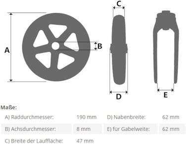 Змінне колесо FabaCare для Rollator 286b, запасне колесо для rollator, колесо Rollator