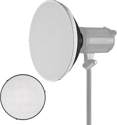 Дюймовий стандартний рефлекторний абажур Bowens Mount Beauty Dish з решіткою 60 і центральним відбивачем для Bowens Mount Studio Strobe Flash Light Speedlite, 15,35-