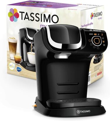 Побутова техніка Tassimo My Way 2 капсульна машина TAS6502 кавоварка, з водяним фільтром, понад 70 напоїв, персоналізація, повністю автоматична, легке приготування, 1,500 Вт, 1,3 літра, чорний чорний з одинарним фільтром