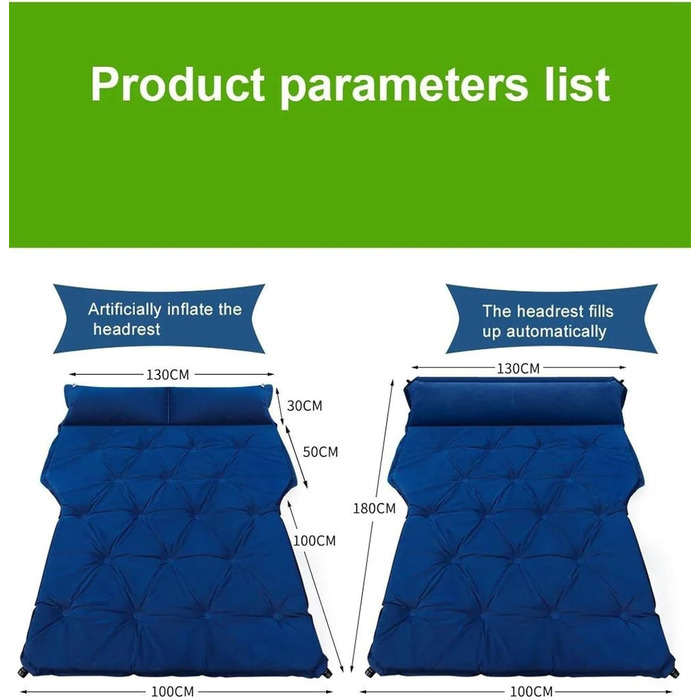 Автомобільний надувний матрац GLILAR Автомобільний надувний матрац для багажника позашляховика, задньої частини, дорожнього ліжка, універсального автомобільного матраца, артефакту сну, ліжка на повітряній подушці, надувного матраца, подушки для кемпінгу (