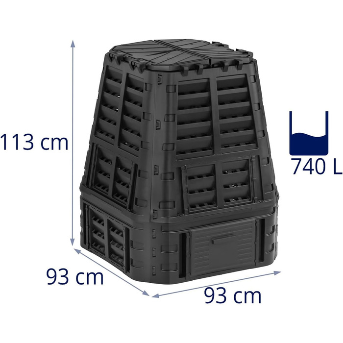 Садовий компостер 740 л Зрошувальна вентиляція Швидкий компостер Компостер, 740