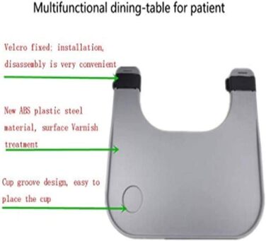 Знімний стіл для інвалідних візків SLZHEE, аксесуари для столика для колін для інвалідного візка, універсальний столик-піднос, підходить для інвалідних візків з ручним керуванням або електроприводом