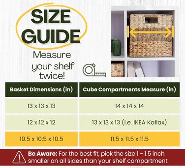 Плетені кубики для зберігання CHI AN HOME, 26,7 х 26,7 см, 4 шт. и, міцні гіацинтові кошики для полиць, кубики для зберігання, 27,9 см, натуральні, складні квадратні кошики для зберігання кубиків, 28,9 х 10,5х10,5х10,5