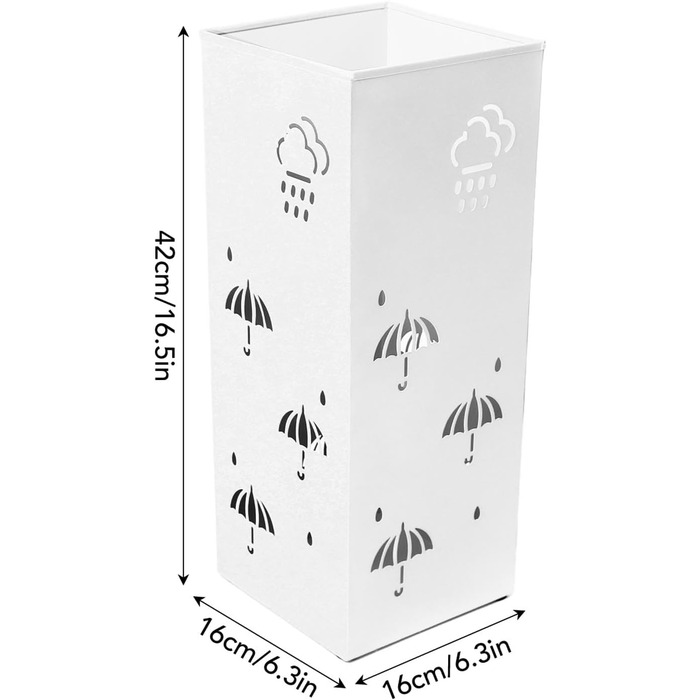 Підставка для парасольки UIYIHIF для входу, металевий тримач для парасольки, окремо стоячий контейнер для зберігання парасольки для дому, офісу, готелю (білий)