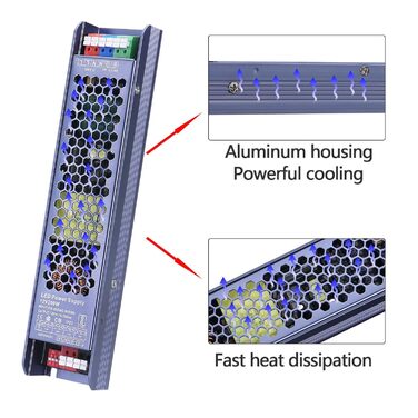 Світлодіодний блок живлення Трансформатор 12 В 200 Вт змінного струму 175-264 В до постійного струму 12 В 16,7 А Трансформатор постійної напруги IP20 Компактний надзвичайно тонкий драйвер для 3D-принтера зі світлодіодною стрічкою