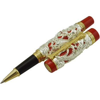 Кулькова ручка Jinhao Fountain Pen, гладка, Дракон і Фенікс, 3D і каліграфічна ручка, Кулькова ручка, Бізнес-подарунок, 0,5 мм, Чорна