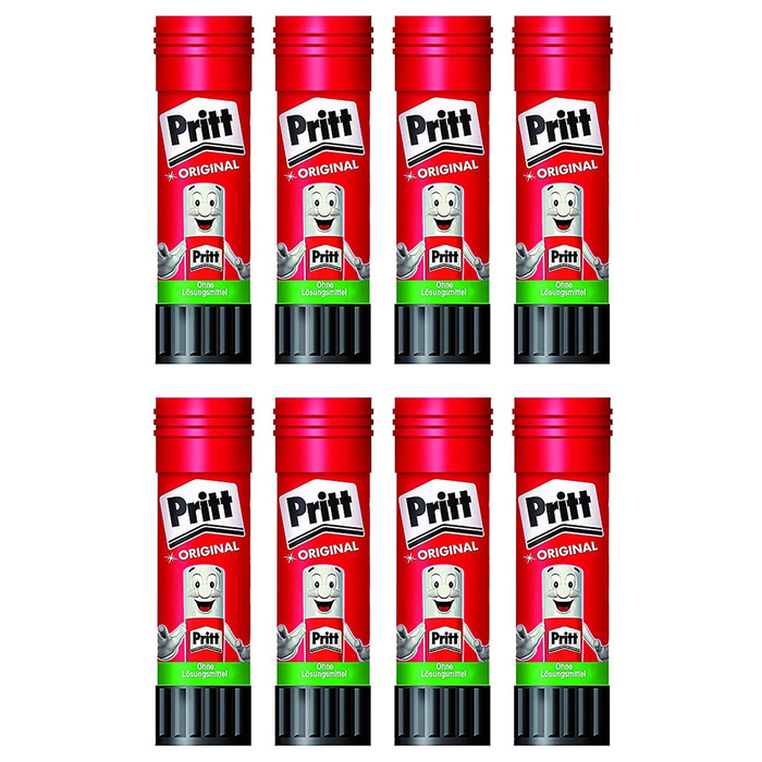 Клей-олівець Pritt, безпечний і зручний для дітей клей для мистецтва та рукоділля, міцний клей для шкільного та канцелярського приладдя (2 шт. 4 упаковки / 43 г)