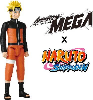 Герої аніме - Naruto Shippuden - Фігурка манги Anime Heroes Mega 30 см - Naruto Uzumaki - Офіційна ліцензія Naruto - Велика шарнірна фігурка Наруто - Іграшка для дітей віком від 4 років - 38151