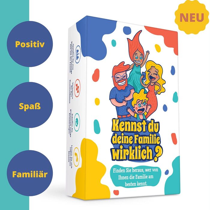 Чи дійсно ви знаєте свою сім'ю Божевільна сімейна гра, сповнена вікторин та завдань, щоб з'ясувати, хто знає сім'ю найкраще Найпопулярніша гра для об'єднаних сімей німецька