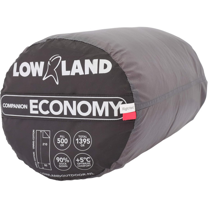 Спальні мішки LOWLAND OUTDOOR Companion Economy з пуховою ковдрою, червоні, 210x80 см