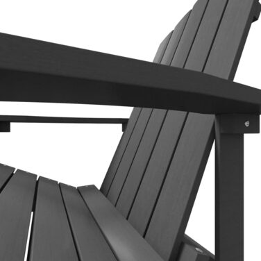 Садове крісло Adirondack з підставкою для ніг HDPE Anthracite