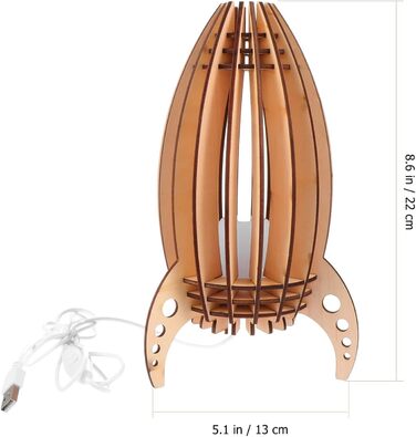 Ракетні нічні ліхтарі дерев'яні ракета форма приліжкова лампа USB зарядка світлодіодне світло стіл приліжкова лампа для дому дитяча спальня