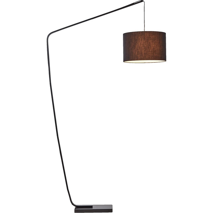 Торшер Lightbox Arc Lamp Design Великий з подовжувачем і текстильним абажуром, Ø 40 см, цоколь E27 для макс. 40 Вт - Метал/Текстиль в чорному кольорі Arc Lamp 2.1m Чорний