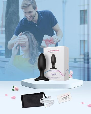 Вібраційна анальна пробка LOVENSE Hush 2 Bluetooth з керуванням APP, вібратори з анальними пробками, необмежена кількість користувацьких рівнів вібрації та візерунків (38 мм) Hush2-38 мм