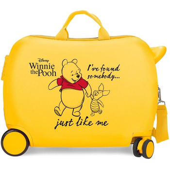 Дитяча валіза Disney Winnie The Pooh, вохра, 50 x 39 x 20 см, жорстка, кодовий замок ABS, бічна 78 л, 1.8 кг, 4 колеса, ручна поклажа, жовта, дитяча валіза дитячий чемодан дитячий чемодан охристого кольору