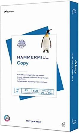 Папір Copy Plus, папір 8,5x14, законний формат, папір 9,1 кг, 92 яскравих, 1 розгортка/500 аркушів (105015R) безкислотний папір 1 розгортка 500 аркушів Юридичний (8.5 x 14)