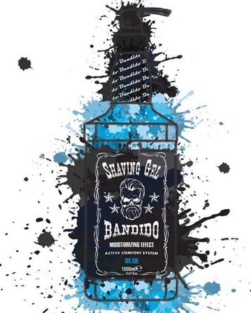 Гель для гоління Bandido Men BLUE Набір з 2 (2 x 1000 мл) гелю для гоління Blue Transparent Men Shaving Men Безпінне точне гоління контурів бороди кожним лезом бритви (синій 2 x 1000 мл)