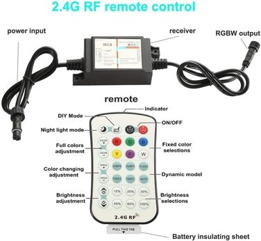 Подовжувачів 3M для світлодіодних ліхтарів RGB, водонепроникний IP67 (пульти дистанційного керування RF Rgbww, 5pin), 5